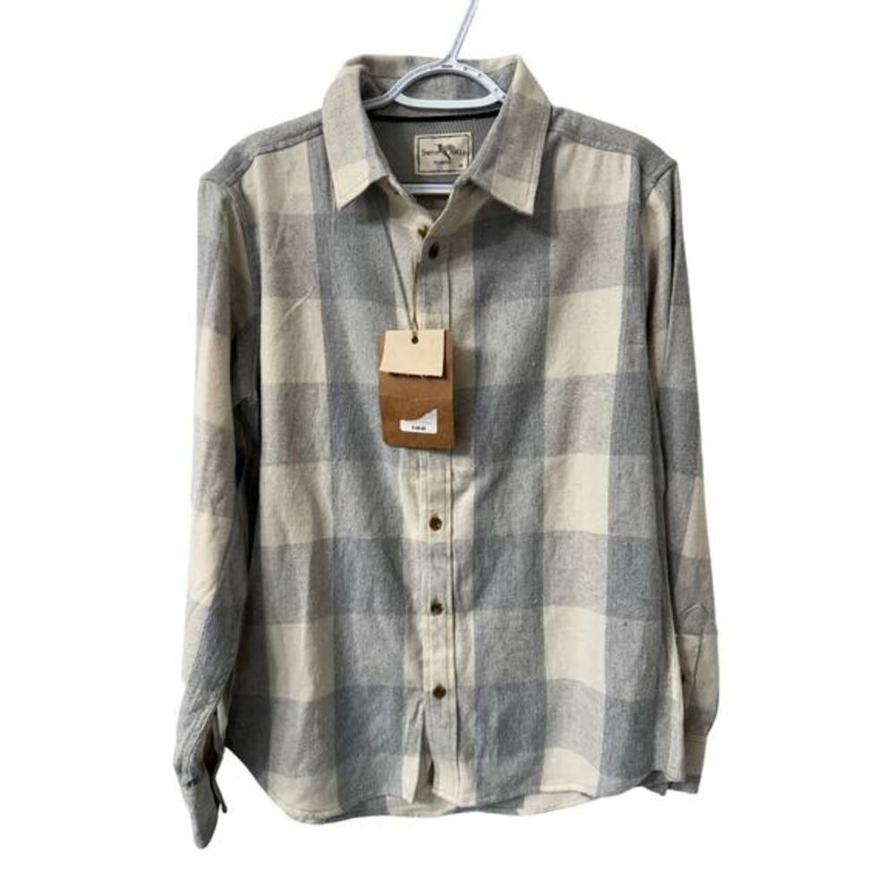 Cotton Flannel Button Up Shirt Buffalo Plaid M‎